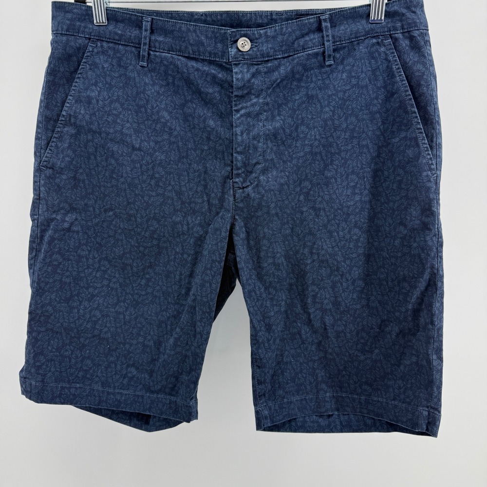 AG Adriano Goldschmied The Griffin Tailored Shorts Navy Leaf Print Mens 38